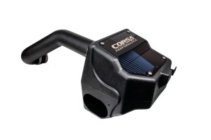 Ford F150 Performance Air Intake - CORSA Performance - MaxFlow 5 Oiled Filter + Carbon Fiber Rain Guard - Black - `21-`25